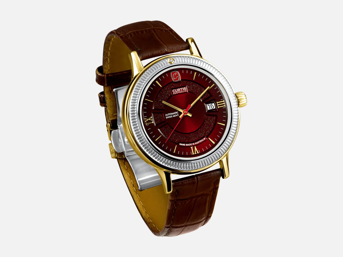 Motima RT Burgundy Dial Watch dial