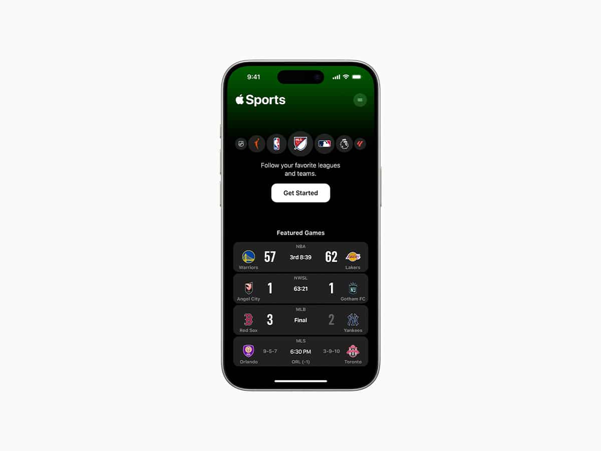 Apple Sports app | Image: Apple