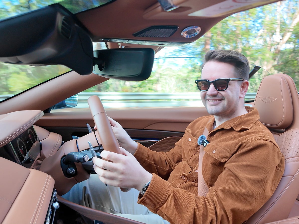 Aston martin db12 volante driving face