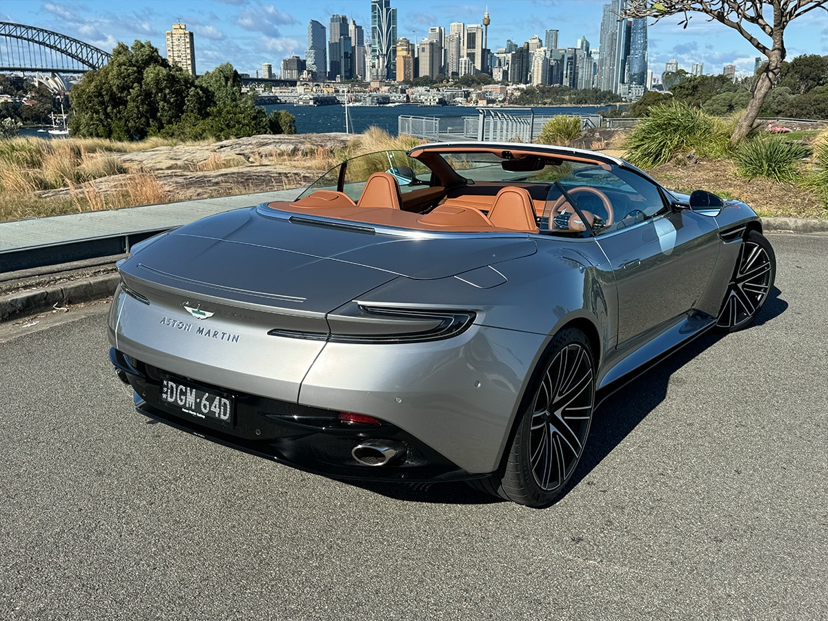 Aston martin db12 volante rear end roof down