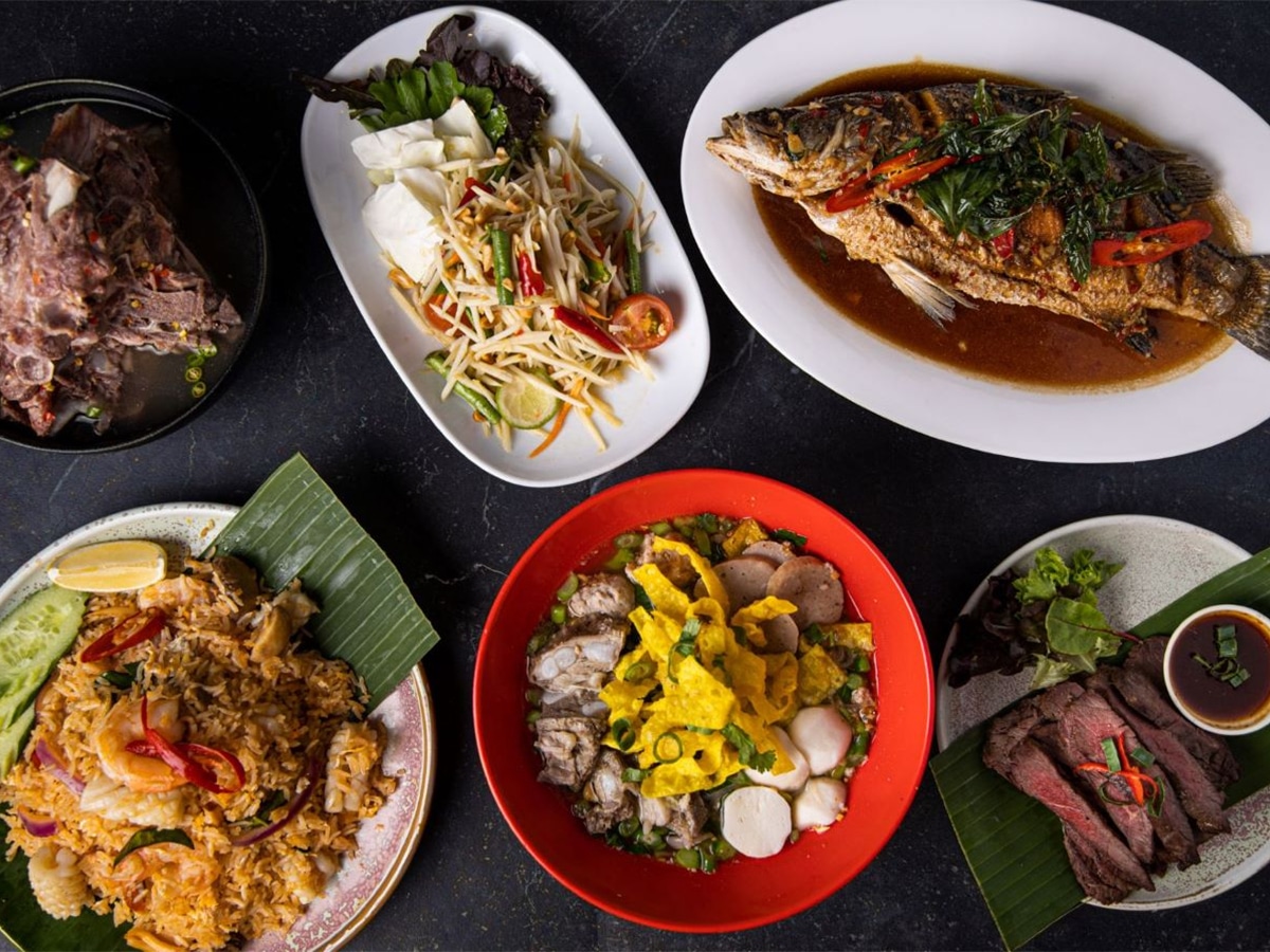 thai meals on a table