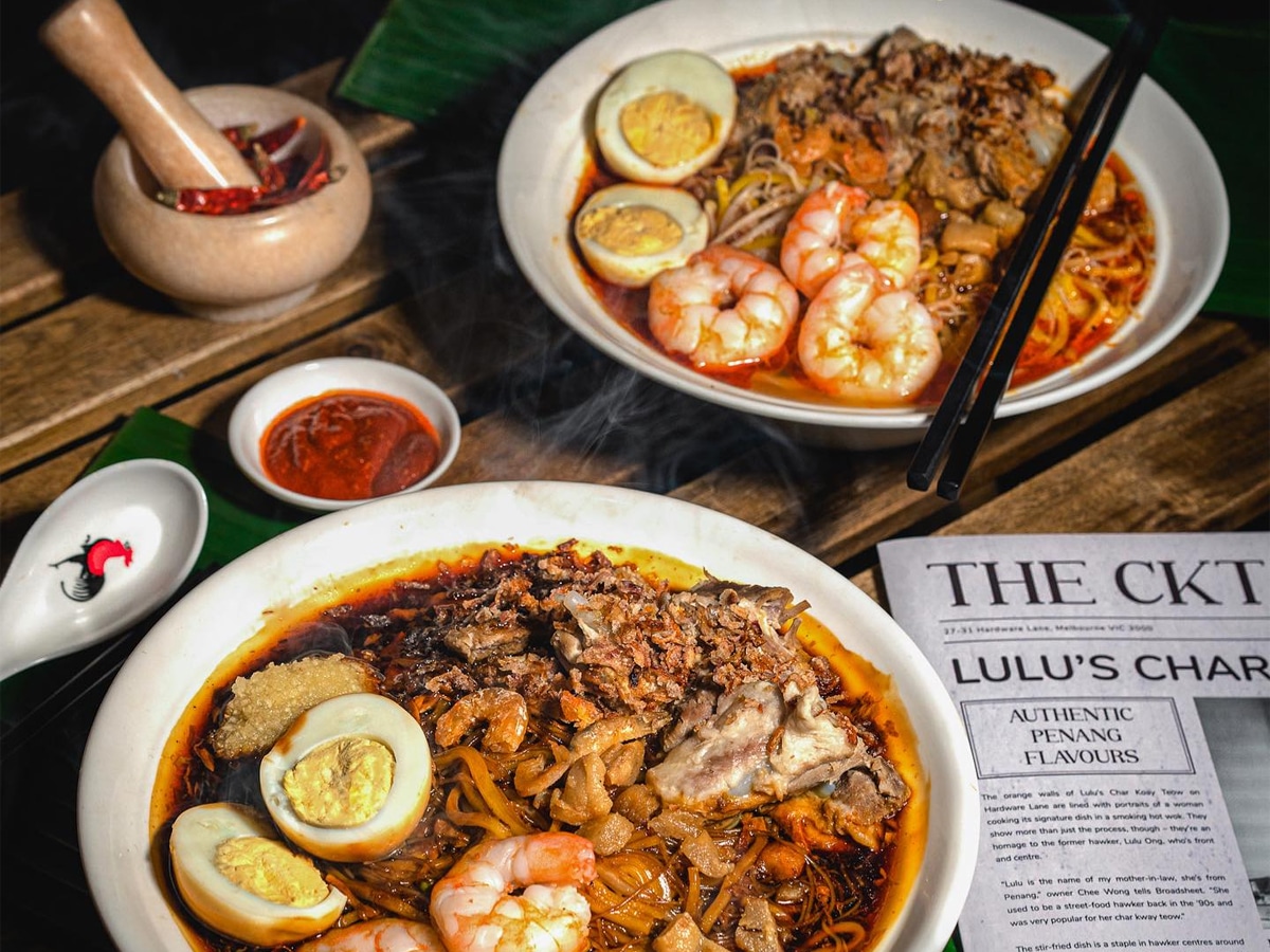 malaysian meals on a wooden table