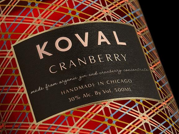 Koval Cranberry Gin Liqueur close up