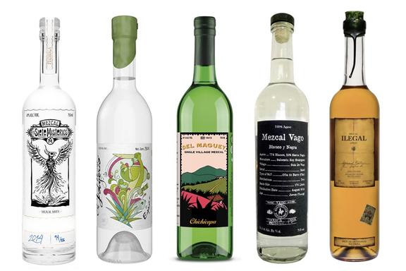 Assorted Mezcal brands