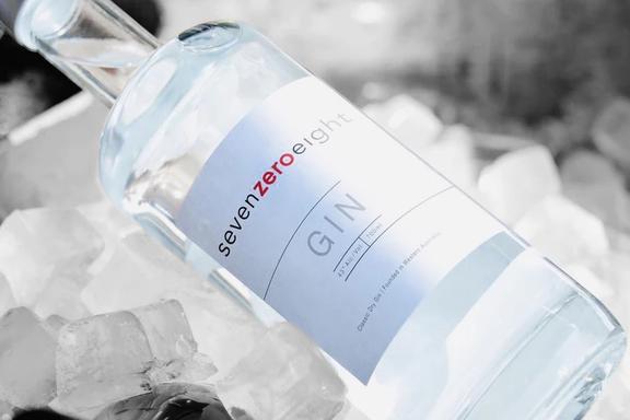 Bottle of Seven Zero Eight gin