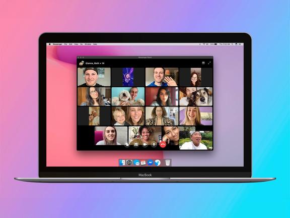 Facebook Messenger Rooms on laptop