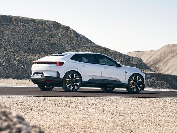 2025 polestar 4 from rear three quarter no window