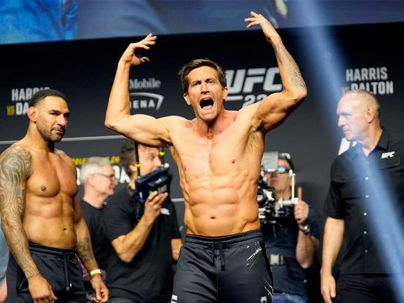 Jake gyllenhaal appeared at the ufc 285 weigh in image louis grasse px images zuma press