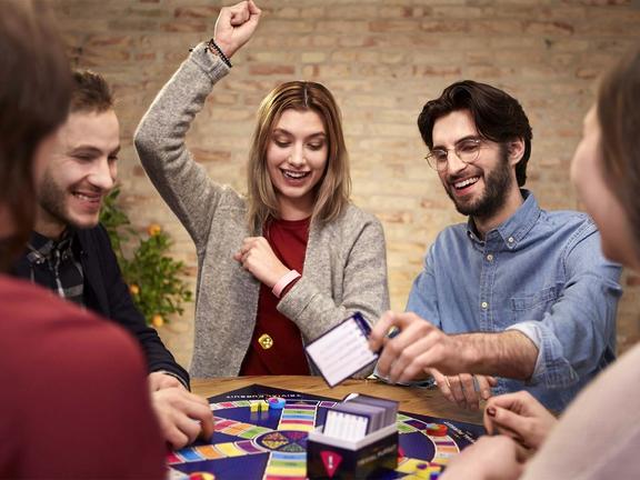 People playing a board game