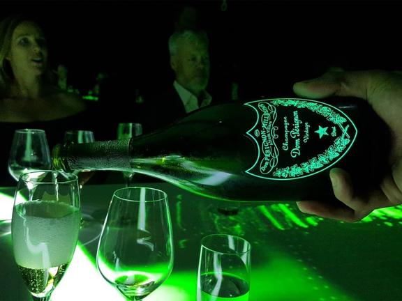 dom perignon luminous glowing bottle