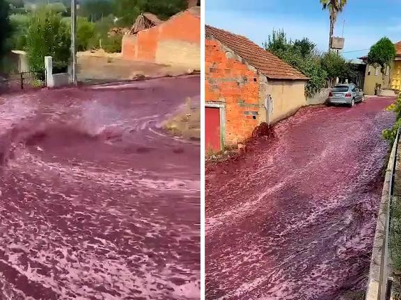 São Lourenco do bairro in portugal Red Wine River