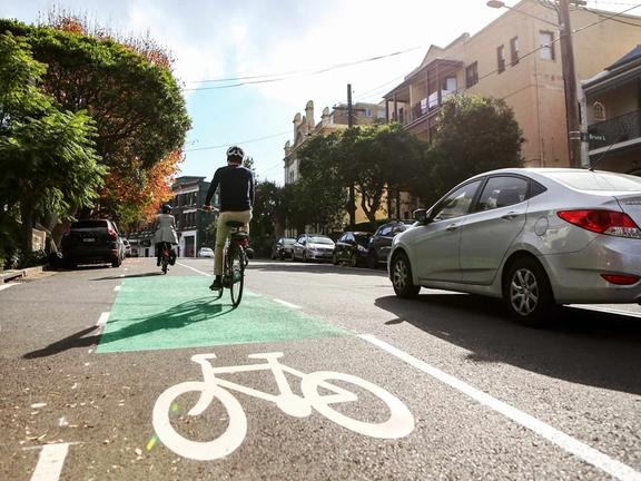 The Oxford Street west cycleway is under construction | Image: City of Sydney