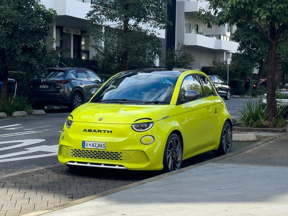 Abarth 500e parked